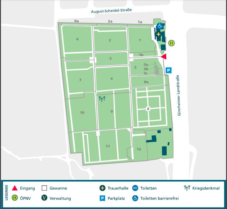 Friedhofsplan Friedhof Bockenheim Frankfurt am Main