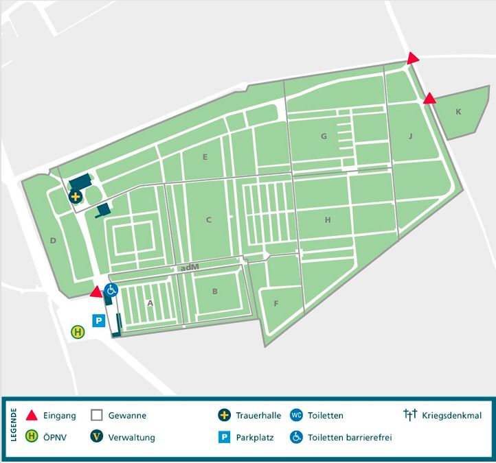 Friedhofsplan Friedhof Bornheim Frankfurt