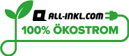 Ökostrom Banner Website mit 100% Ökostrom gehostet